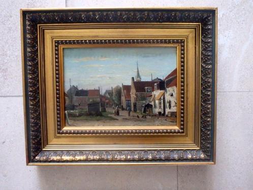 Vue sur le village avec des gens - fin du XIXe siècle, Antiquités & Art, Art | Peinture | Classique, Enlèvement ou Envoi