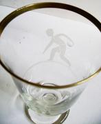 Gegraveerd bowler sport glas met gouden rand BOWLING, Antiek en Kunst, Ophalen of Verzenden