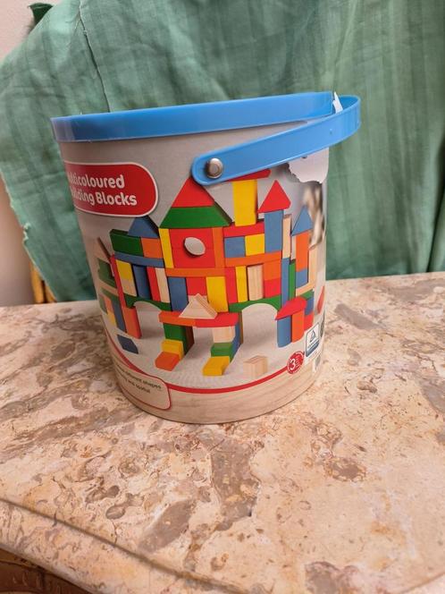 Tonnetje houten bouwblokken van het merk Playtive (80 stuks), Kinderen en Baby's, Speelgoed | Houten speelgoed, Zo goed als nieuw
