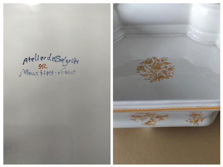 Porselein fruitschaal van moustirre France 9R, Antiek en Kunst, Antiek | Schalen, Ophalen of Verzenden