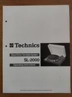 Technics SL-2000 gebruiksaanwijzing. Origineel, Audio, Tv en Foto, Platenspelers, Ophalen of Verzenden, Gebruikt, Technics