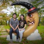 Moon Witch Bench XL – Halloween fotomoment 185 cm