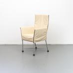 6 Montis Chaplin stoelen crème wit leder - rvs/dop