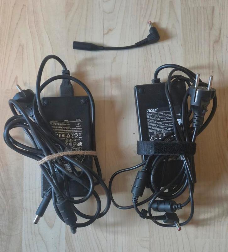 180W adapter DA180MP111 + Acer ADP-180MB K + adapter piece, Computers en Software, Laptop-opladers, Ophalen of Verzenden