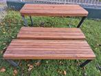 table de jardin + 2 banquettes, Tuin en Terras, Ophalen, Gebruikt, Rechthoekig, Aluminium