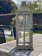 Windlicht met deur, lantaarn met deur, beige/taupe kleur, Huis en Inrichting, Ophalen, Gebruikt