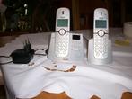 Duo de téléphone, Telecommunicatie, Vaste telefoons | Handsets en Draadloos, Ophalen, Gebruikt, 2 handsets