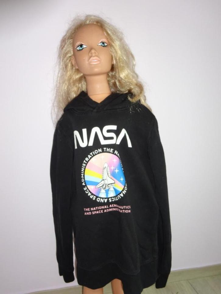 Zwarte Hoodie NASA maat 146 actie 4+1 gratis, Kinderen en Baby's, Kinderkleding | Maat 146, Zo goed als nieuw, Jongen of Meisje