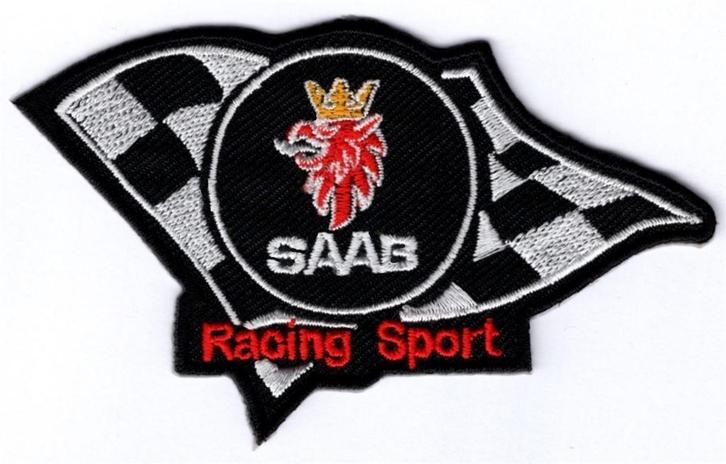 Saab Racing Sport stoffen opstrijk patch embleem #1, Verzamelen, Automerken, Motoren en Formule 1, Nieuw, Verzenden