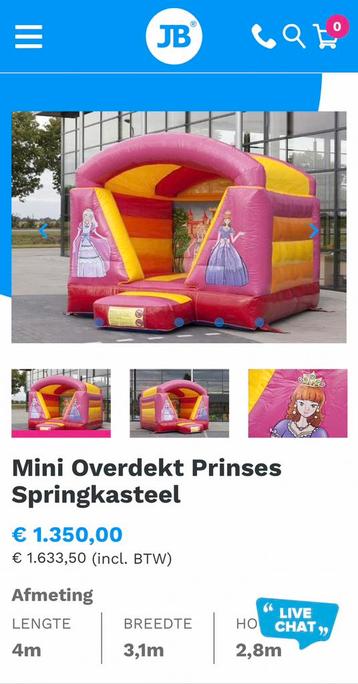 Springkasteel prinses te koop, Hobby en Vrije tijd, Ophalen, Zo goed als nieuw