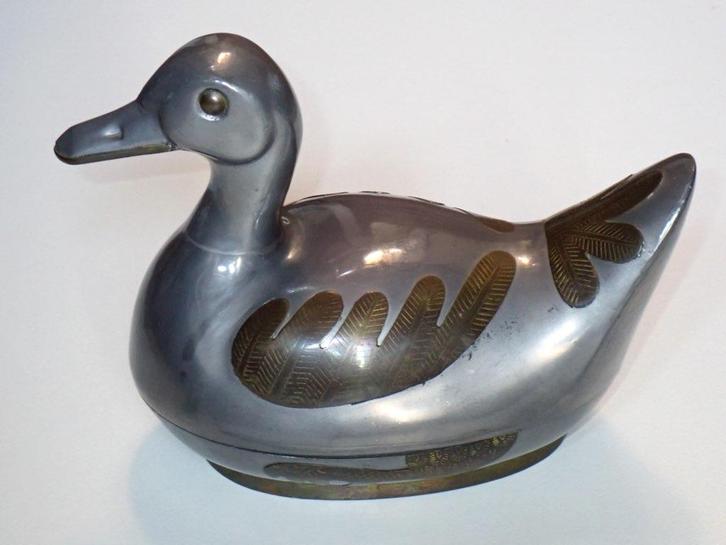 Tinnen doos met eend, Antiek en Kunst, Antiek | Tin, Ophalen