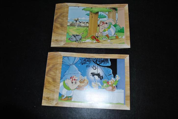 2 décors offerts à l'occasion des 45 ans d'Astérix Uderzo, Verzamelen, Stripfiguren, Zo goed als nieuw, Overige typen, Asterix en Obelix