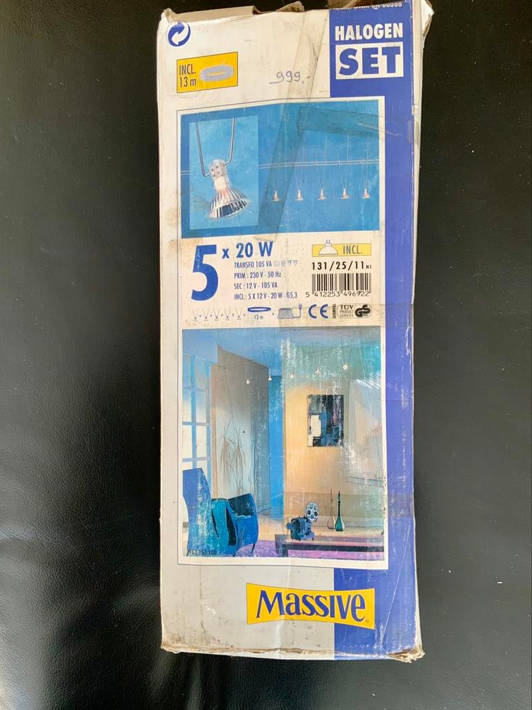 1 boîte avec un ensemble de lance à câble halogène., Maison & Meubles, Neuf, Enlèvement ou Envoi, Halogène, Spot encastrable ou Spot mural