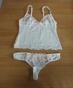 Ecru gebroken wit lingerie setje top met string Maat 36, Ophalen of Verzenden, Setje