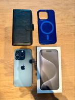 iPhone 15 Pro, Telecommunicatie, Mobiele telefoons | Apple iPhone, 128 GB, Blauw, Ophalen of Verzenden, Zo goed als nieuw