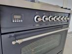 🍀 Poêle Boretti de luxe 90 cm anthracite + brûleur Frytop, Comme neuf, 5 zones de cuisson ou plus, Classe énergétique A ou plus économe