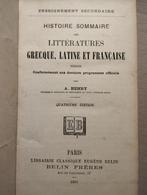 GREC/LATIN/FRANÇAIS - LITTÉRATURES GRECQUE, LATINE ET FR, Antiquités & Art, Enlèvement ou Envoi