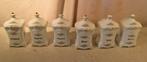 6 pots de rangement en porcelaine ancienne avec couvercles, Antiquités & Art, Enlèvement ou Envoi