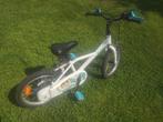 Kinderfiets B-Twin 16 inch wit/blauw, Ophalen, Zijwieltjes, B-Twin, 16 tot 20 inch