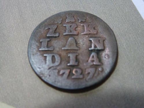 Bodemvondst 1 Duit 1727 munt Nederlandse Republiek Zeelandia, Postzegels en Munten, Munten | Nederland, Losse munt, Overige waardes