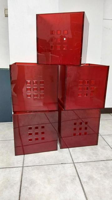 Set van 5 rode IKEA Lekman hoesjes voor Kallax Expedit beschikbaar voor biedingen