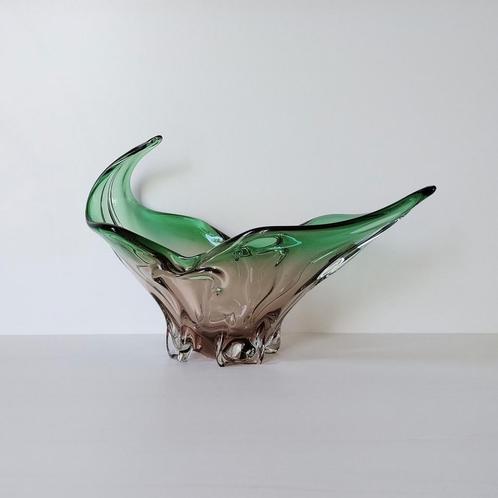 Grote kunstglazen schaal, Made in Yugoslavia, vintage design, Antiek en Kunst, Antiek | Glaswerk en Kristal, Ophalen of Verzenden