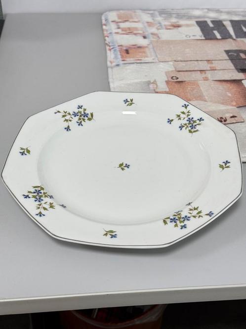 Antiek 1910 porseleinen Frans bord 32cm Limoges de Barbeaux, Antiek en Kunst, Antiek | Servies los, Ophalen of Verzenden