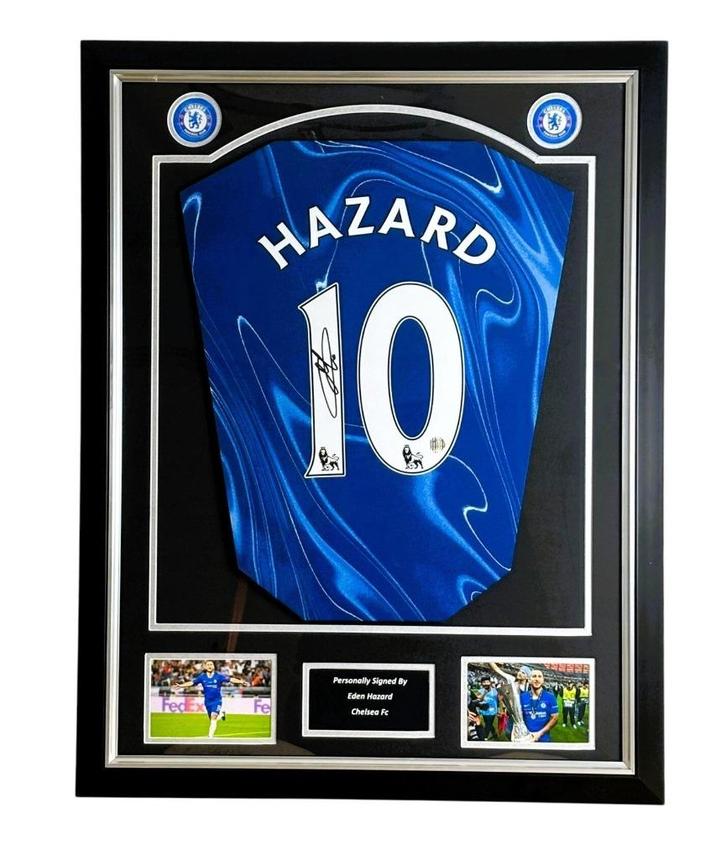 Eden Hazard Chelsea 2024-25 Signé et encadré, Collections, Articles de Sport & Football, Neuf, Maillot, Enlèvement ou Envoi