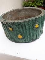 cementen bloempot plantenpot vintage handgemaakt groen  B29, Ophalen, Minder dan 30 cm, Binnen, Minder dan 60 cm