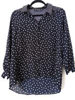 Zwarte blouse met beige/witte stippen Zara maat M, Ophalen, Nieuw, Maat 38/40 (M), Zwart