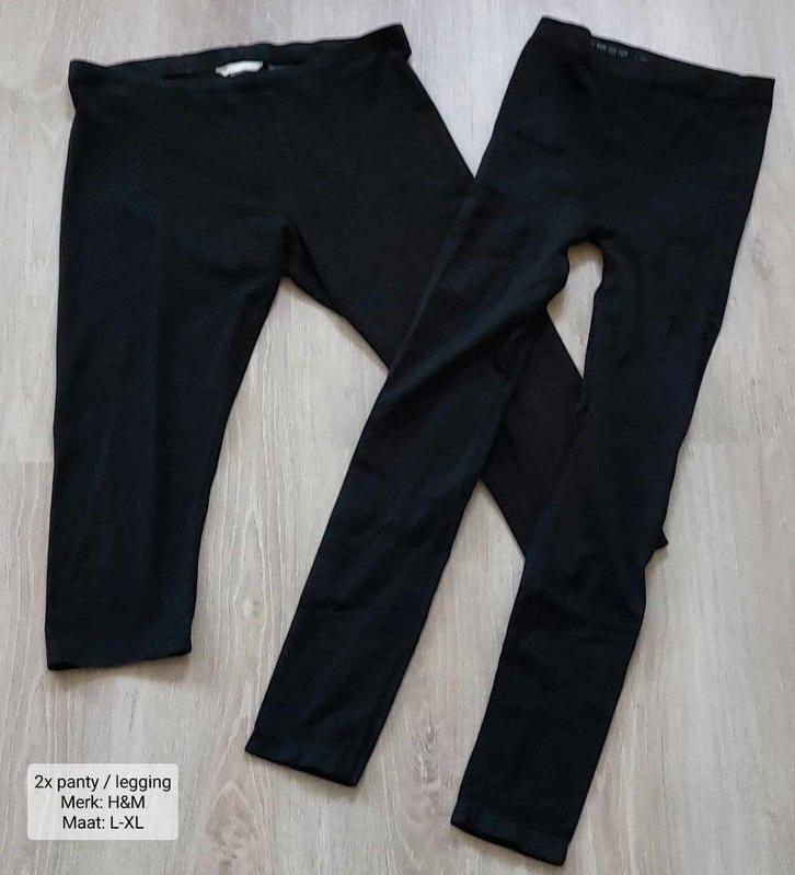 2x panty / legging dames: H&M maat L-XL (NIEUWSTAAT), Kleding | Dames, Leggings, Maillots en Panty's, Panty, Maat 44/46 (L), Zwart