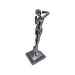 Femme Art Deco en métal chrome sur son socle, Enlèvement ou Envoi