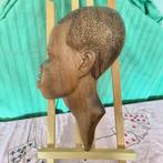 Houten Afrikaans Wandsculptuur Hoofd, Antiek en Kunst, Ophalen