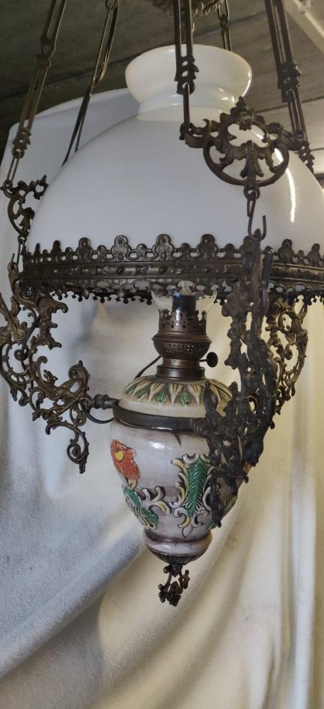 Grote lampe belge, Antiek en Kunst, Antiek | Verlichting, Ophalen