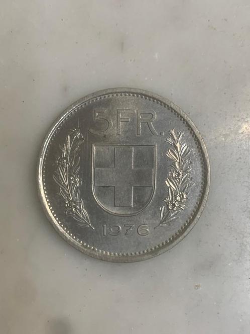 Munt 5 frank Helvetische Confederatie 1976, Postzegels en Munten, Munten | Europa | Niet-Euromunten, Setje, Overige landen, Ophalen of Verzenden