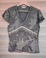 Bruine blouse, met sierlijke details, maat L, Fransa, Bruin, Fransa, Maat 42/44 (L), Nieuw