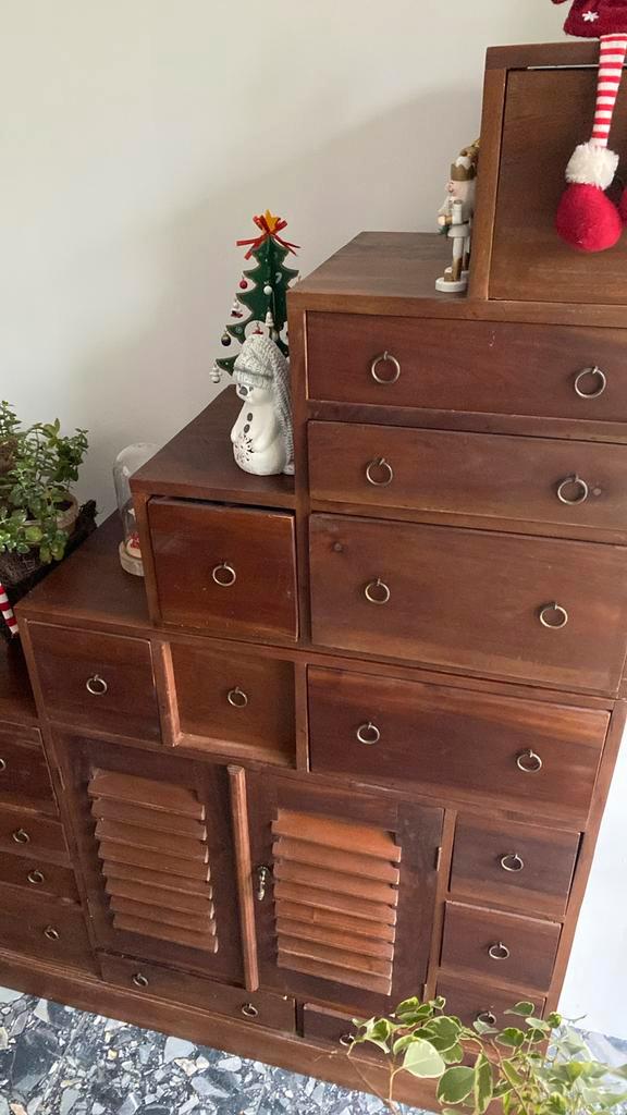 Meuble en bois exotique, Huis en Inrichting, Kasten | Ladekasten, Gebruikt, 150 tot 200 cm, 150 tot 200 cm, 25 tot 50 cm, Ophalen