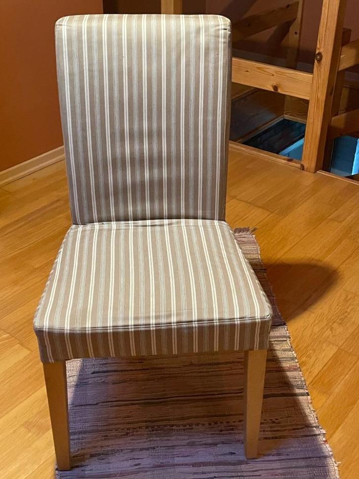 Stoelen stoffen bekleding, Huis en Inrichting, Stoelen, Gebruikt, Vijf, Zes of meer stoelen, Hout, Stof, Overige kleuren, Ophalen