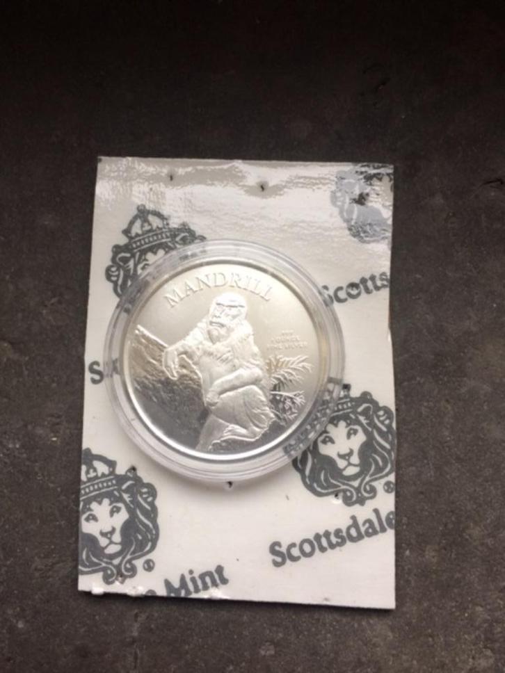 2021 Cameroon - Mandrill - 1 oz silver sealed, Postzegels en Munten, Munten | Afrika, Losse munt, Overige landen, Zilver, Ophalen of Verzenden