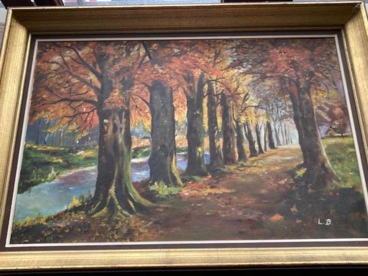Schilderij bosdreef, Antiek en Kunst, Kunst | Schilderijen | Klassiek, Ophalen