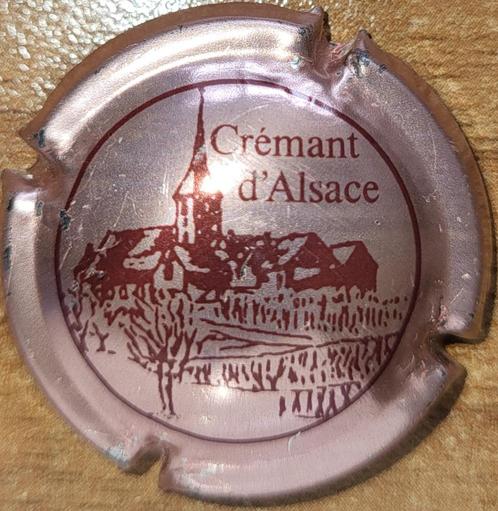 Crémant Alsace capsule van VIGNERONS lichtroos & bruin nr 48, Verzamelen, Wijnen, Nieuw, Witte wijn, Frankrijk, Ophalen of Verzenden
