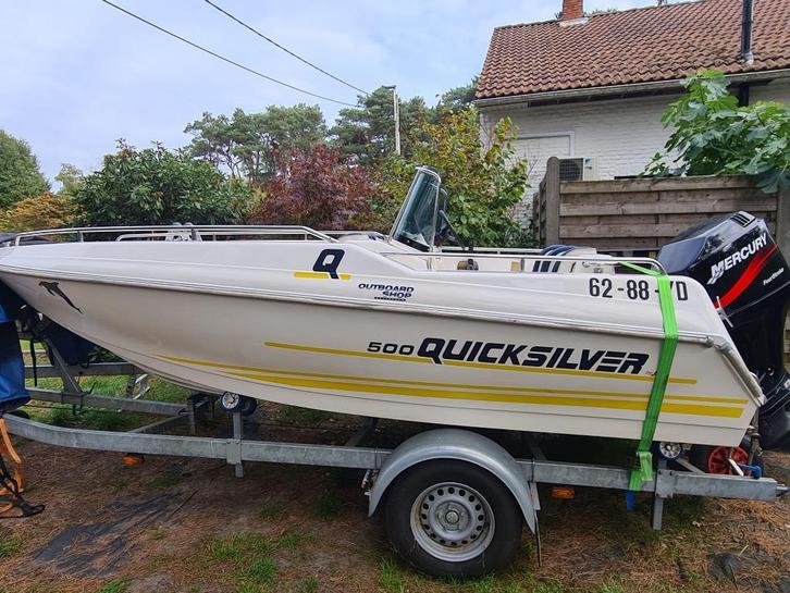Quicksilver 500 met 90pk 4Stroke en trailer, Watersport en Boten, Vis- en Consoleboten, Gebruikt, 70 pk of meer, 3 tot 6 meter