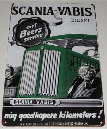 SCANIA VABIS TRUCK : Bord Scania Vabis Diesel Beers Rijswijk beschikbaar voor biedingen