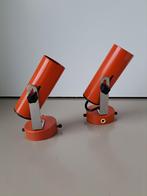 2 vintage spotjes oranje 70s, Huis en Inrichting, Lampen | Wandlampen, Ophalen of Verzenden, Gebruikt, Metaal, Space age vintage