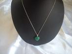 Collier en argent avec cœur serpentin, Neuf, Enlèvement ou Envoi, Vert, Avec pendentif