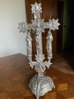 Kruisbeeld tin 43 cm, Antiek en Kunst, Antiek | Religieuze voorwerpen, Ophalen