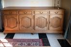 Massief eikenhouten dressoir met 4 deuren, Ophalen, Gebruikt, Eikenhout, 200 cm of meer