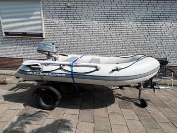 Rubberboot Quicksilver met 4 pk motor & trailer beschikbaar voor biedingen
