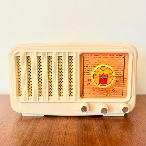 VINTAGE ITALIAANSE BUIZENRADIO KOSMOPHON RM-52 EUROPHON 1955, Antiek en Kunst, Antiek | Tv's en Audio, Verzenden