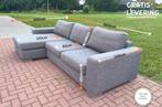 GRATIS LEVERING HEEL BE N-joy Grijs Stoffen Hoekbank, Huis en Inrichting, Hoekbank, 300 cm of meer, Ophalen of Verzenden, Zo goed als nieuw